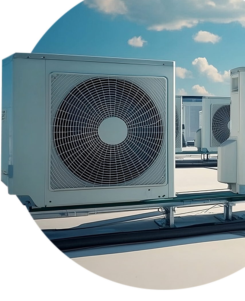 System klimatyzacji HVAC zainstalowany na dachu budynku