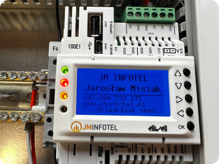 Rozdzielnia zasilająco-sterownicza do układów wentylacyjnych, przykład kompletnej szafy automatyki z sterownikiem PLC